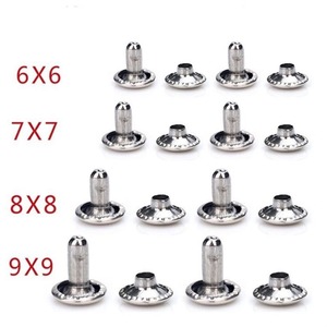 カスタムリベットレザー用9mmレインボーメタル真鍮ダブルキャップリベットストラップメッキスタッドバッグ用衣類アクセサリー - Product Image 2