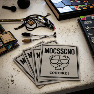 Étiquettes de vêtements en satin fin tissé sur mesure de haute qualité avec logo, patchs rectangulaires autocollants écologiques à haute densité de trame - Product Image 6