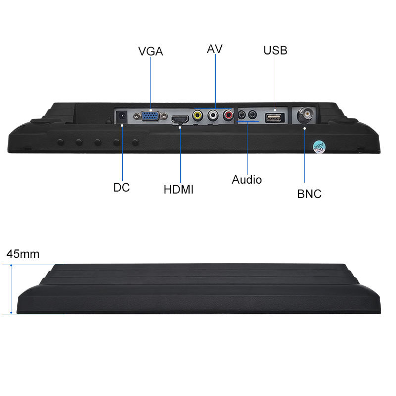 Bolinia 12.1 Inch HD TFT Industrial LCD Monitor VGA AV BNC USB Remote Speaker 1280*800 OEM ODM for Desktop for Gaming