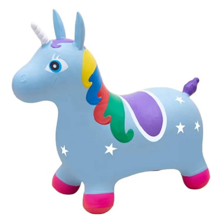 Brinquedos educativos Indoor Inflável Jumping Horse com Música Unicorn Hot Eco-friendly PVC Horse Hopper para Crianças Color Box