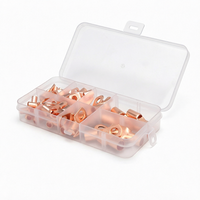 Kit de cosses en cuivre étamé personnalisées non isolées, bornes annulaires pour câbles de batterie, AWG 10 8 6 4 1/4 5/16 pouces