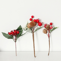 Matériel de décoration de noël, 50 pièces, picots de fleurs avec paillettes, mousse artificielle, pour noël