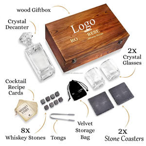 Ensemble de verres à whisky et à liqueur personnalisés avec logo, boîte en bois, pierres à whisky artisanales, verre en cristal de 60 ml pour hôtels et cadeaux d'affaires - Product Image 5