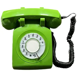 <span class=keywords><strong>Teléfono</strong></span> con Dial giratorio Retro, <span class=keywords><strong>teléfono</strong></span> fijo <span class=keywords><strong>de</strong></span> latón antiguo, Android, personalización gratuita - Product Image 1