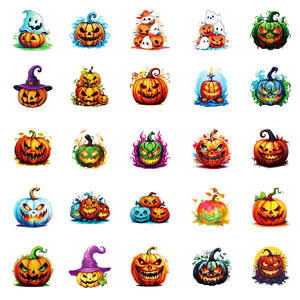 สติกเกอร์ฟักทองโกรธผีฮาโลวีน DIY 2025ใหม่50ชิ้น - Product Image 3