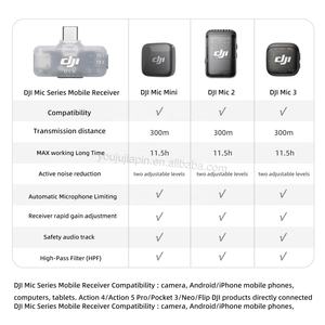 Receptor Móvil <span class=keywords><strong>DJI</strong></span> Mic Series, 10 Horas de Funcionamiento, Micrófono Inalámbrico, Transmisión de Audio, Grabación, Receptor Móvil <span class=keywords><strong>DJI</strong></span> <span class=keywords><strong>Mini</strong></span> - Product Image 6