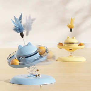 Nuevo Juguete Ecológico Moderno para Gatos, Plato Giratorio Interactivo con Bola de Plumas para Estimular a los Gatos - Product Image 6