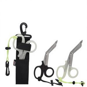 Ciseaux incurvés lumineux Aqua Tide JD 281T pour la plongée, spéciaux, revêtus de titane, pour l'évasion sous-marine, le sauvetage, avec étui, filet de pêche, algues - Product Image 1