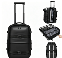 Sac à dos trolley extensible haut de gamme avec compartiment ordinateur, fermeture hermétique et séparation sec-humide