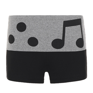 Music Note Print Knit Shorts Women Color Block Casual Sporty Y2K Summer <b>Elastic</b> Waist Shorts - Product Image 6