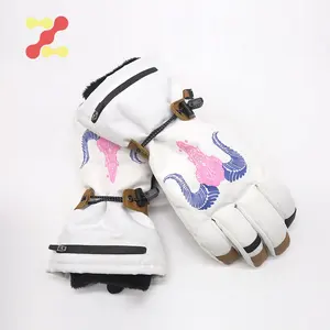 White Winter Warm Ski Gloves Waterproof And Touch Screen Sports Gloves