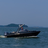 Bateau de sport en fibre de verre de 6,2 m (22 pieds) avec moteur hors-bord, pour loisirs, pêche, tourisme, croisière, divertissement, 8 personnes, 200 CV