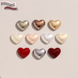Pegatinas de resina en forma de corazón de Nantong, brillantes, 2D, accesorios de joyería DIY para decoración de cabello, teléfono y uñas. - Product Image 1