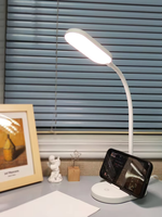 Lampe de bureau LED, 3 niveaux de luminosité, commande tactile, 5000K, 160lm, 80Ra, abat-jour carré, salle de lecture, ABS, moderne, DC5V, dimmable, batterie incluse