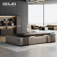 Escritorio de Oficina Moderno de Lujo con Tablero de Roca, Escritorio de Estudio de Diseño Simple con Silla, Escritorio de Computadora de Alta Calidad
