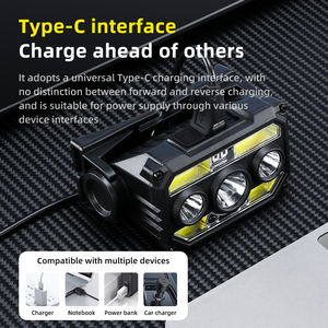 Rechargeable LED Headlamp with Digital Display Motion <b>Sensor</b> 8 Modes Super Bright COB Headlight for Camping Fishing Running Outd - Product Image 3