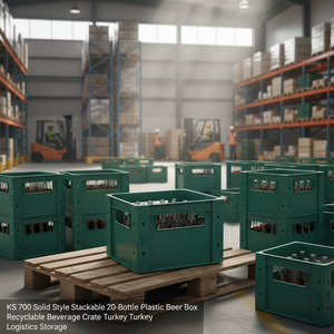 KS 700 Solid Style Stackable 20-Bottle <b>Plastic</b> Beer Box Recyclable Beverage <b>Crate</b> Turkey Logistics Storage - Product Image 3