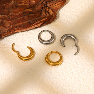 Anillo de Nariz de Acero Inoxidable 316L con Forma de Luna Creciente, Aro para Septum, Joyería para Piercing - Product Image 1