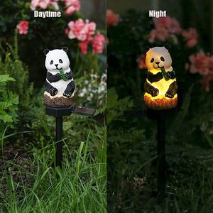 Lampe solaire de jardin Panda LED, décoration extérieure résistante à l'eau, alimentée par énergie solaire, pour patio et cour - Product Image 1