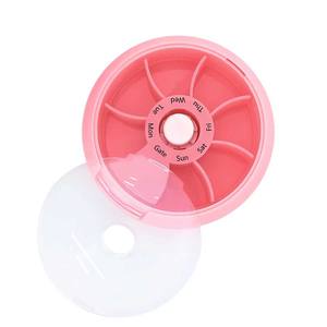 Marca personalizada de plástico dentro Visible ronda caja de <span class=keywords><strong>7</strong></span> días píldora organizador semanal de molino de viento de pastillero - Product Image 6