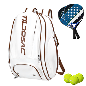 Mochila Impermeable para Raqueta de Pádel con Compartimento para Zapatos, Material de PU, Mochila de Pickleball de Primera Calidad - Product Image 1