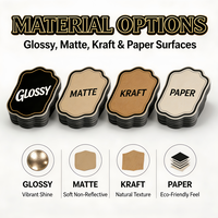 Autocollant personnalisé brillant mat en vinyle avec dorure à chaud, UV, gaufrage, hologramme, imperméable, recyclable, pour emballage et marque