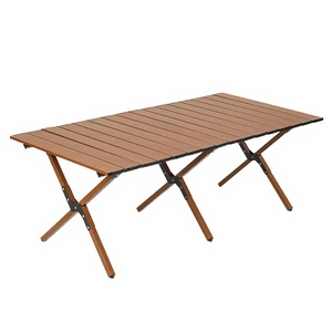 Table de pique-nique pliante en bois moderne à un seul niveau pour le camping en plein air, portable - Product Image 3