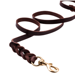 الفاخرة مضفر جلد الكلب الرصاص الحبوب لينة مقود الكلب من الجلد الأصلي - Product Image 5