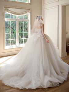 Robe de mariée classique sans bretelles, élégante, avec appliques en dentelle, en tulle, broderies de luxe, pour <span class=keywords><strong>mariage</strong></span> - Product Image 4