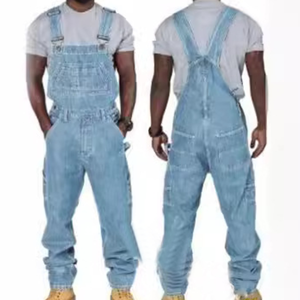 Factory Wholesale Spot Fashion Men's Camisole Denim Jumpsuit <strong>Jeans</strong> <strong>Work</strong> Pants - Product Image 3