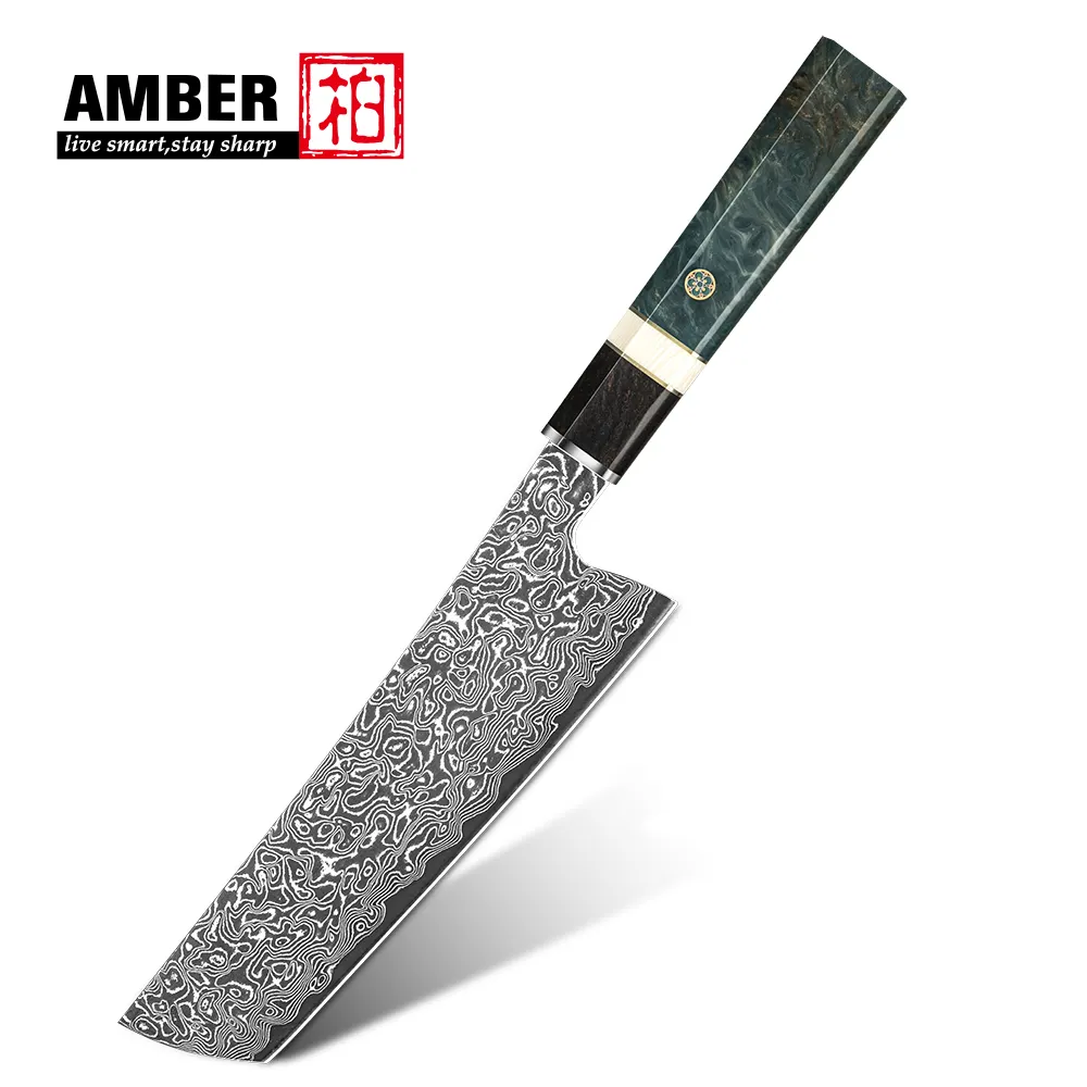 Groothandel Custom Branding Japanse Stijl 67-laags Damascus Nakiri Mes Multifunctioneel Groentemes Duurzaam Hars Handvat