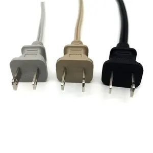 Cable de alimentación de dos enchufes, estándar americano, Cable de 2 núcleos estañado desnudo, lámpara de escritorio, altavoz, ventilador