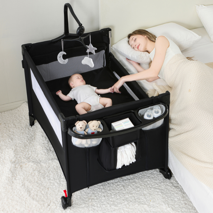 ORANGLES Portable Foldable Baby Bed with Storage – Premium Infant Nursery Bed for Newborns with Compact Folding Design - high resolution display - Image 2 of 4 | perfect for office | California | Free Shipping ORANGLES