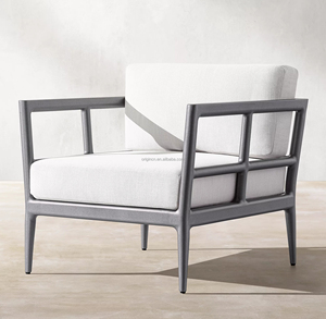 Ensemble de mobilier de patio extérieur de style classique, canapé en aluminium avec revêtement en poudre et pieds à lignes effilées pour salle à manger et buanderie - Product Image 3