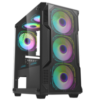 Atx Pc avec ventilateur coloré Plexiglas Horizontal refroidi Cpu Cabinet Anti-poussière Gaming Computer pc Case