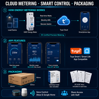 GXPR GXB1-63M Tuya WiFi Smart MCB 1P 2P 63A Ewelink Remote Control Circuit Breaker Mendukung Alexa Google Home