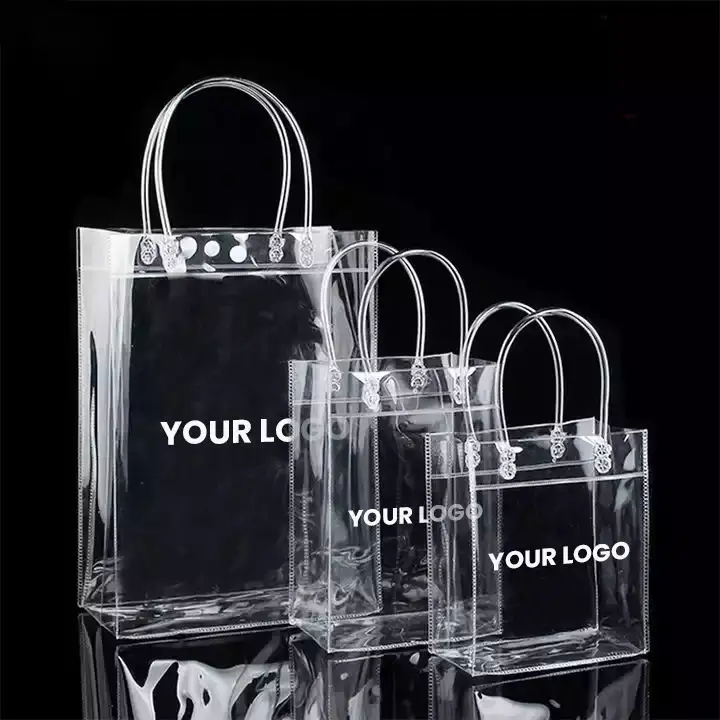 2024 nuova confezione in Pvc trasparente a buon mercato borsa cosmetica da viaggio con Logo personalizzato grande trasparente in Pvc borsa da regalo