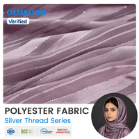 Foulards pour enfants B2 en tissu de polyester chiffon jacquard rayé, luxueux, fluide, antistatique et respirant avec fil argenté