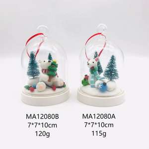 Père noël en argile personnalisé/bonhomme de neige/ours polaire/renard arctique/gobelet avec mini arbre de noël couverture en verre ornements suspendus - Product Image 1