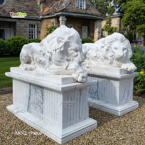 Fatti a mano di marmo bianco scultura di leone <span class=keywords><strong>statue</strong></span> - Product Image 5