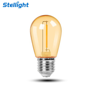 Mạ Vàng E27 220V 1W 2200K S14 Dimmable năng lượng mặt trời ngoài trời dẫn đèn dây 1W màu dẫn bóng đèn cho vườn điều khiển từ xa chuyển đổi - Product Image 1