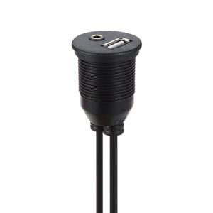 <span class=keywords><strong>Cable</strong></span> de extensión de tablero de montaje empotrado <span class=keywords><strong>auxiliar</strong></span> <span class=keywords><strong>USB</strong></span> 3,5mm <span class=keywords><strong>a</strong></span> <span class=keywords><strong>USB</strong></span> 2 RCA con soporte de montaje - Product Image 2