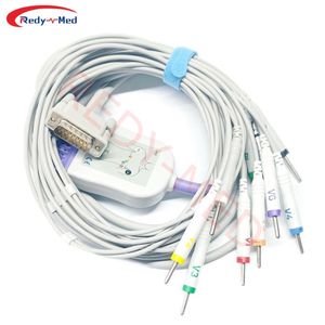 ใช้งานร่วมกับ Bionet Cardio 7, CardioTouch 3000, การดูแลหัวใจ 2000, การดูแลหัวใจ 3000 10 สาย EKG ตะกั่ว, สาย <span class=keywords><strong>ECG</strong></span> ตะกั่ว 12 - Product Image 2