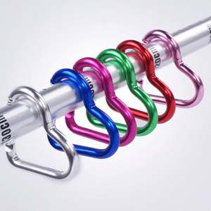 Vente en gros de boucles à accrocher rapidement en alliage <span class=keywords><strong>d</strong></span>'aluminium en forme de cœur, crochet en forme de pêche pour sac à dos, porte-clés externe pour le camping et la randonnée - Product Image 2