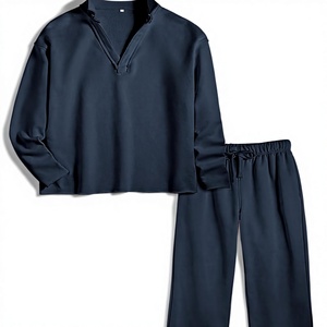 Conjunto Deportivo Casual de Verano de Algodón Sólido Antibacterial, Cómodo y Transpirable, Unisex, de Dos Piezas, con Cuello en V y Manga Larga, 2026 - Product Image 1