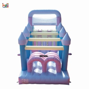 Château gonflable commercial en PVC de Chine avec parcours d'obstacles couleur <span class=keywords><strong>macaron</strong></span> à vendre - Product Image 3