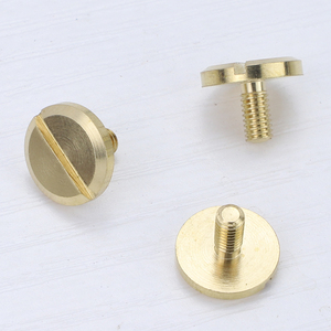 10 pièces/sac Vis Chicago à tête plate fendue en laiton massif, rivets M3 mâle et femelle pour accessoires de ceintures en cuir - Product Image 5