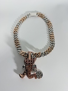 Collana Trendy Hip Hop con Grande Ciondolo a Croce d'Angelo in Ottone Placcato Argento con Ali e Zirconi 5A Iced Out, con Catena Tennis - Product Image 6