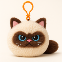 OEM personnalisé expression émotionnelle chat oreiller en colère heureux anthropomorphe porte-clés sac à dos pendentif peluche jouet poupée cadeau