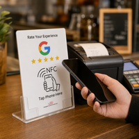 حامل بطاقات NFC لمراجعات جوجل من SXNFC، مقاوم للماء، تردد 13.56 ميجاهرتز، مناسب لـ Instagram/Facebook/Yelp/Tripadvisor للمطاعم